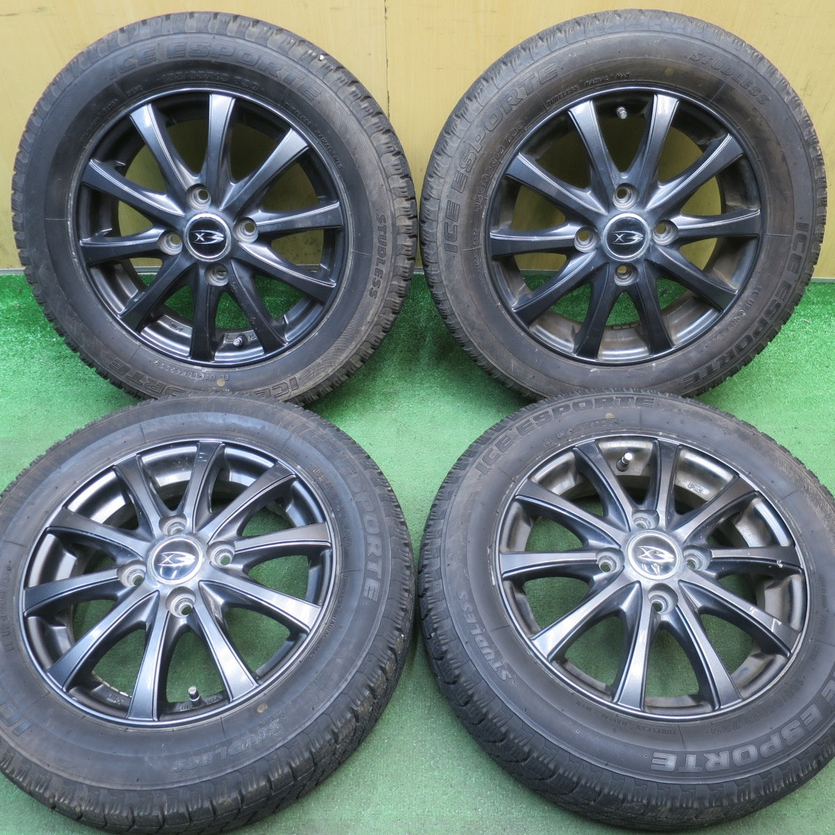 バリ溝！22年！8.5分◎スタッドレス 155/65R13 アイスエスポルテ Exsteer エクスター 13インチ PCD100/4H◎6072904NJス