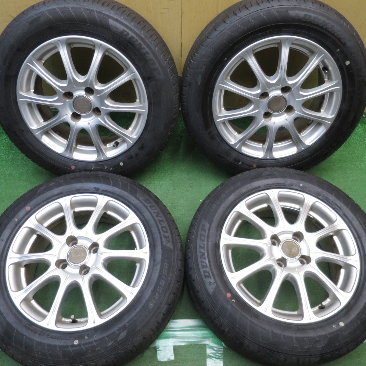 バリ溝！26年！ほぼ10分◎185/65R15 ダンロップ エナセーブ EC205 VAGGIO ヴァッジオ 15インチ PCD100/4H◎6090902NJノ