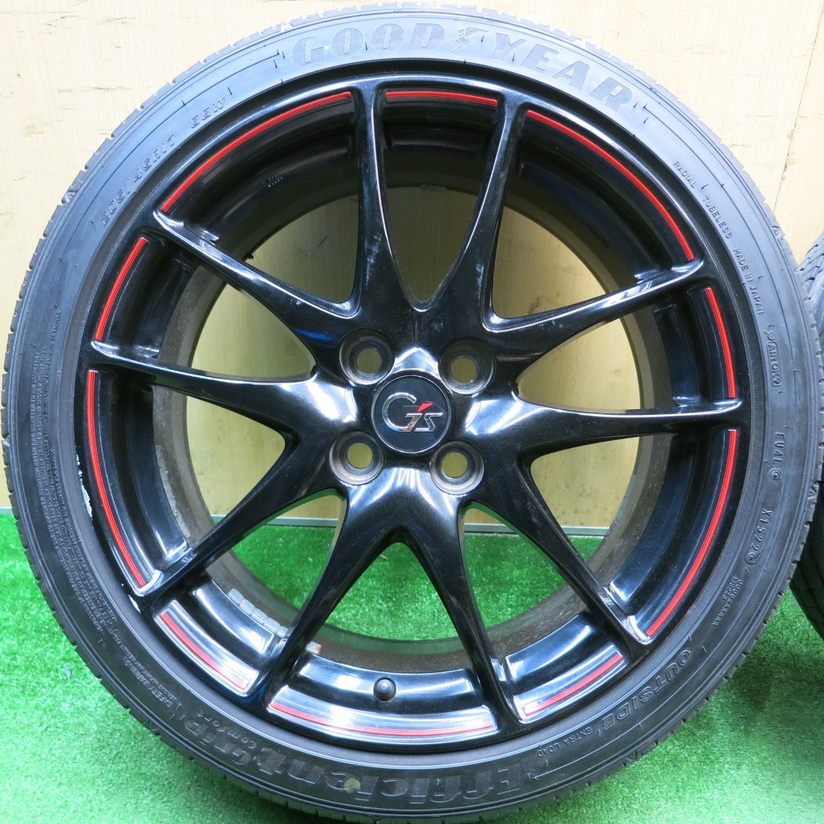 バリ溝！9.5分★トヨタ ヴィッツ G's 純正 205/45R17 グッドイヤー EfficientGrip Comfort 17インチ PCD100/4H★6022801HAノ