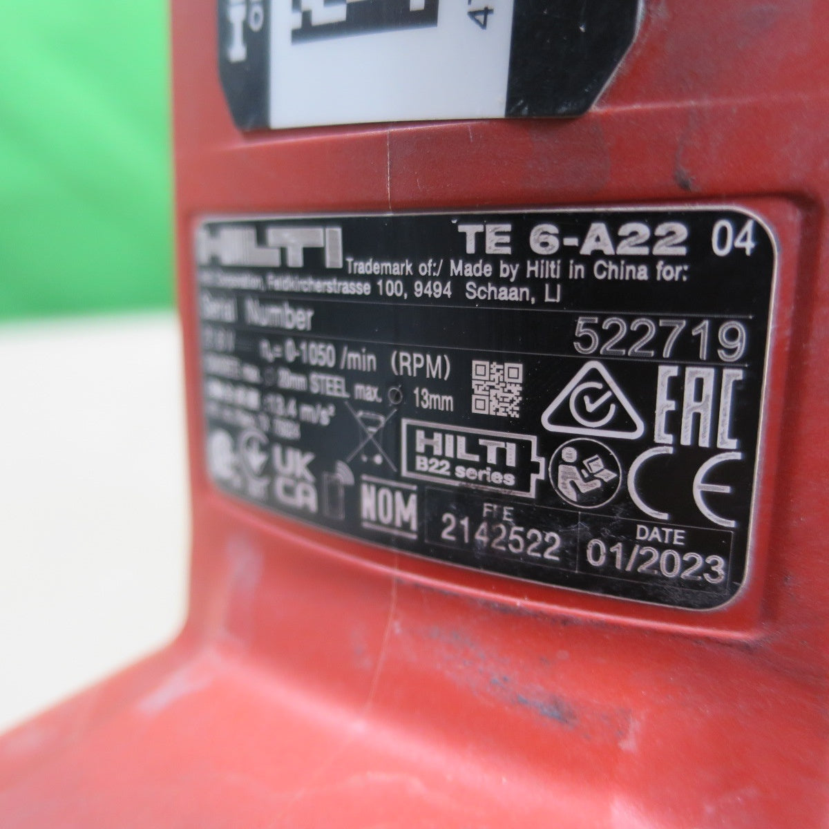 [送料無料] バッテリー2個☆HILTI ヒルティ 充電式 ロータリー ハンマドリル TE6-A22 電動 工具 ハンマードリル コードレス☆