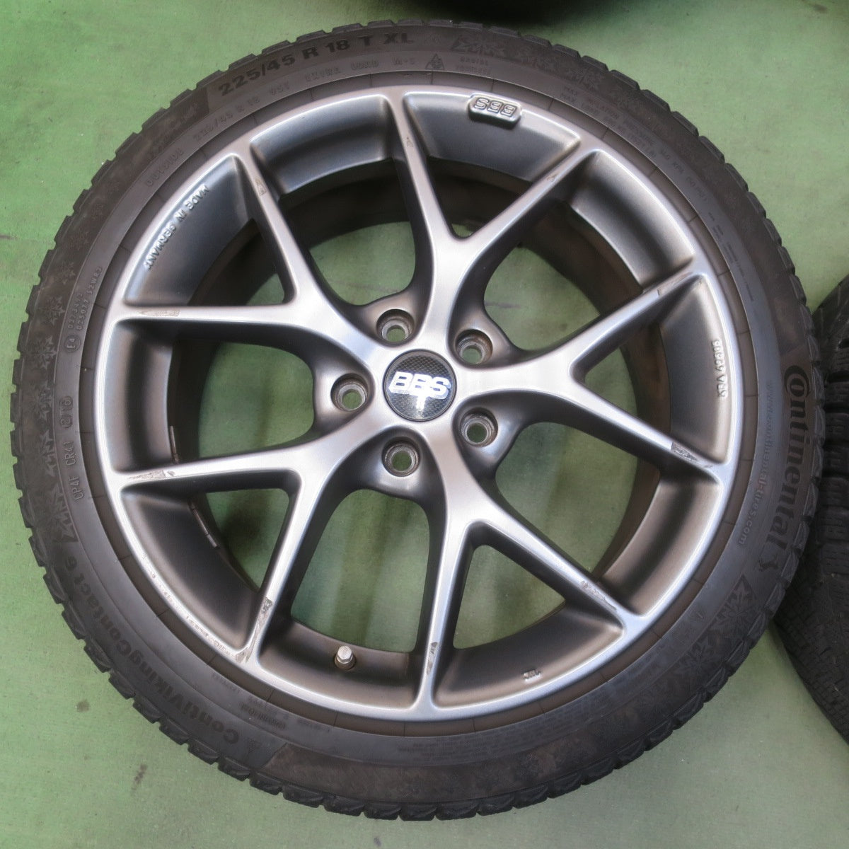 4本価格◎アウディ 等 BBS SR016 225/45R18 スタッドレス コンチネンタル コンチバイキング コンタクト6 18インチ PCD112/5H◎6081909イス