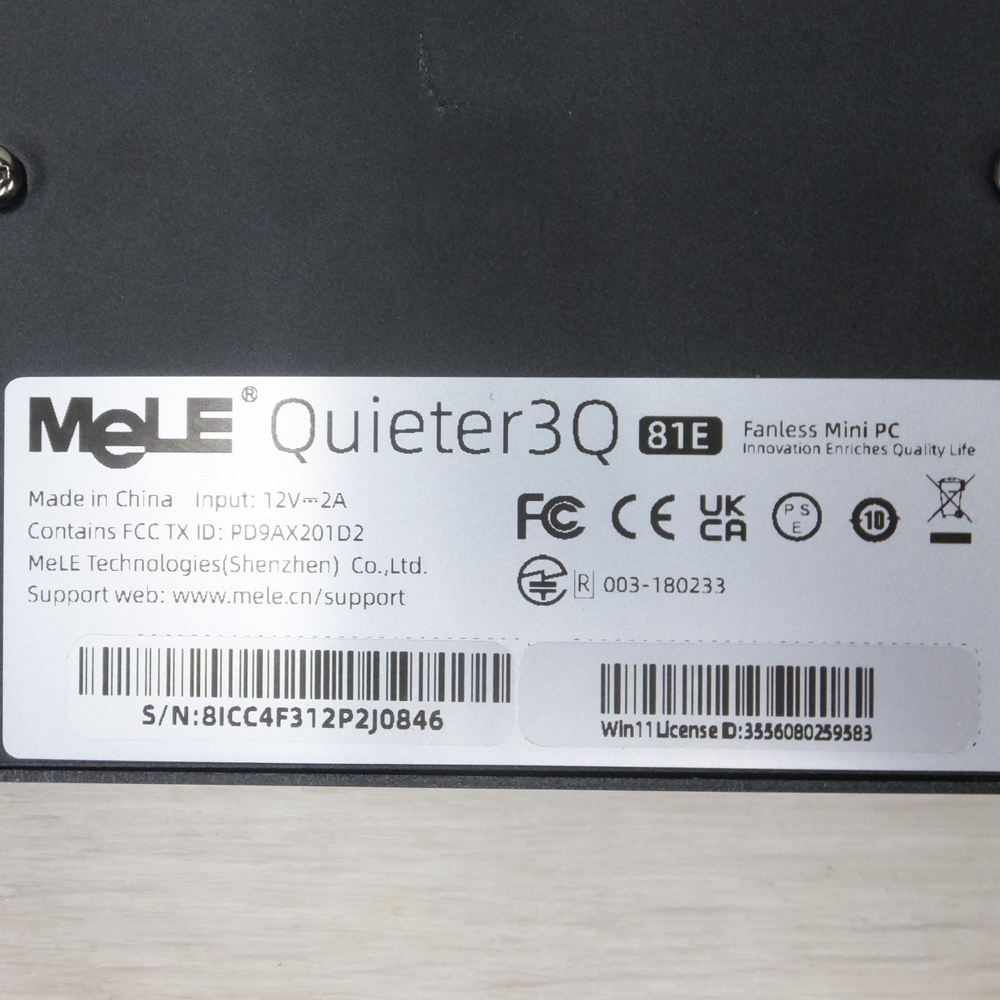 [送料無料] ◆MeLE ファンレス ミニ PC Quieter 3Q 81E N5105 Intel RAM 8GB HDD 128GB Win11 Pro 64bit 電源アダプター 付き (1)◆
