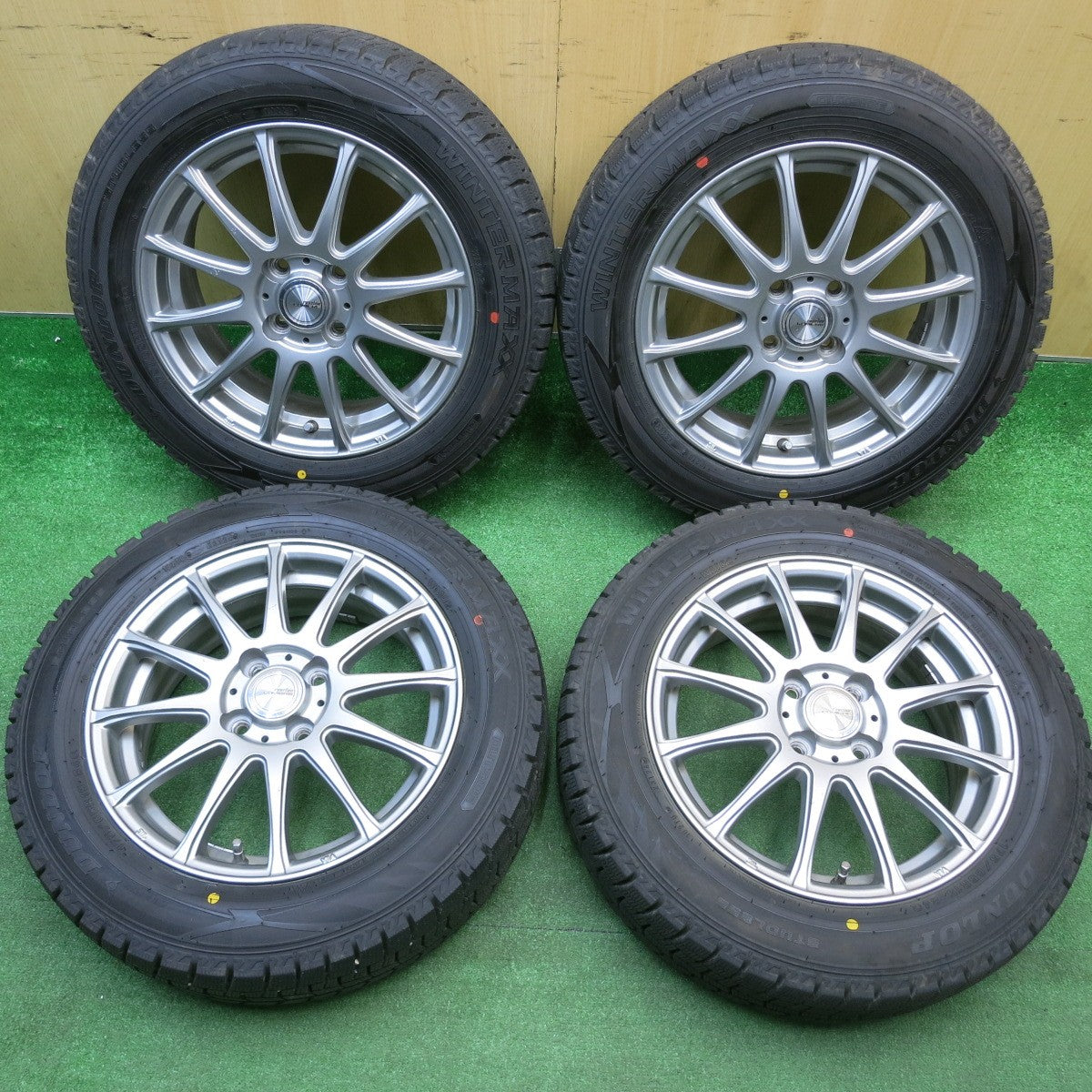 バリ溝！24年！ほぼ10分★スタッドレス 175/65R15 ダンロップ ウインターマックス WM02 ravrion LUMIERE ラブリオン 15インチ PCD100/4H★5121810HAス