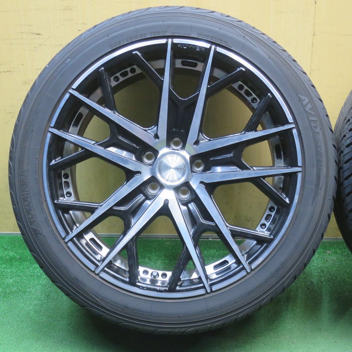 バリ溝！キレイ！9.5分◎ROWEN Flamme RRS001 245/45R20 ヨコハマ AVID ENVigor ロエン フレイム 20インチ PCD114.3/5H◎6063003NJノ