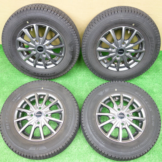 バリ溝！22年！キレイ！9.5分★スタッドレス 145/80R12 80/78N ブリヂストン ブリザック VL10 BALMINUM バルミナ AR12 12インチ PCD100/4H★5112102KTス