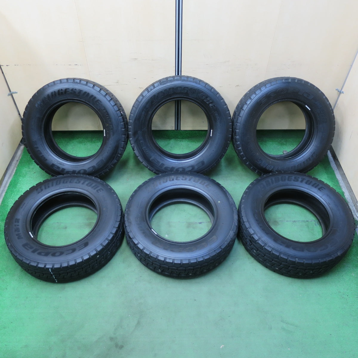 バリ溝！22年！9分！6本★トラック タイヤ 225/70R16 117/115N ブリヂストン エコピア M812 ミックス オールシーズン 16インチ★5061006イノタ