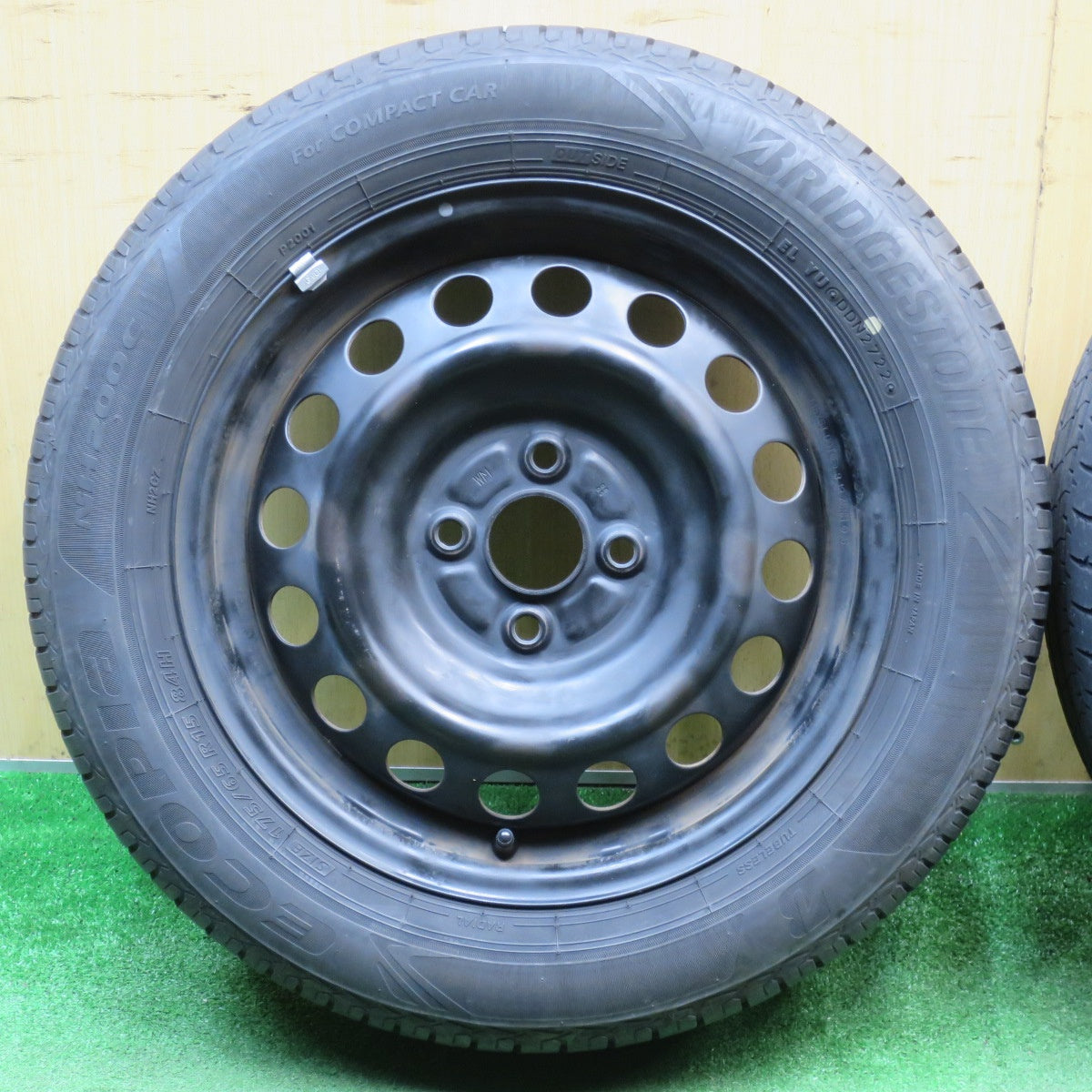 バリ溝！22年！8.5分★175/65R15 ブリヂストン エコピア NH200C スチール ホイール 15インチ PCD100/4H★6022302NJノ