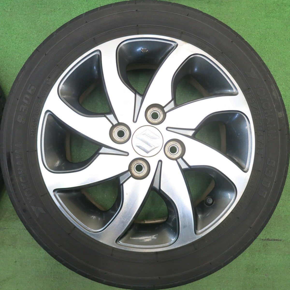 4本価格！24年★スズキ パレット ルークス 等 純正 155/65R14 ヨコハマ S306 14インチ PCD100/4H★6050602HAノ