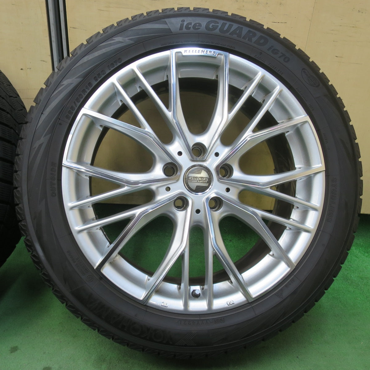 バリ溝！9.5分★BMW MINI 等 KELLENERS Sport Eltz 225/50R18 スタッドレス ヨコハマ アイスガード iG70 ケレナーズ スポーツ エルツ 18インチ PCD112/5H★6010603イス