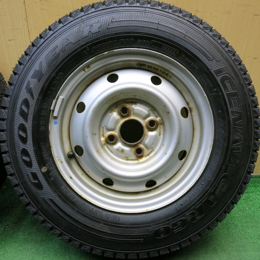 ほぼ未使用!25年◎スタッドレス 165/80R13 90/88N グッドイヤー アイスナビ CARGO スチール ホイール 13インチ PCD100/4H◎6100310HAス