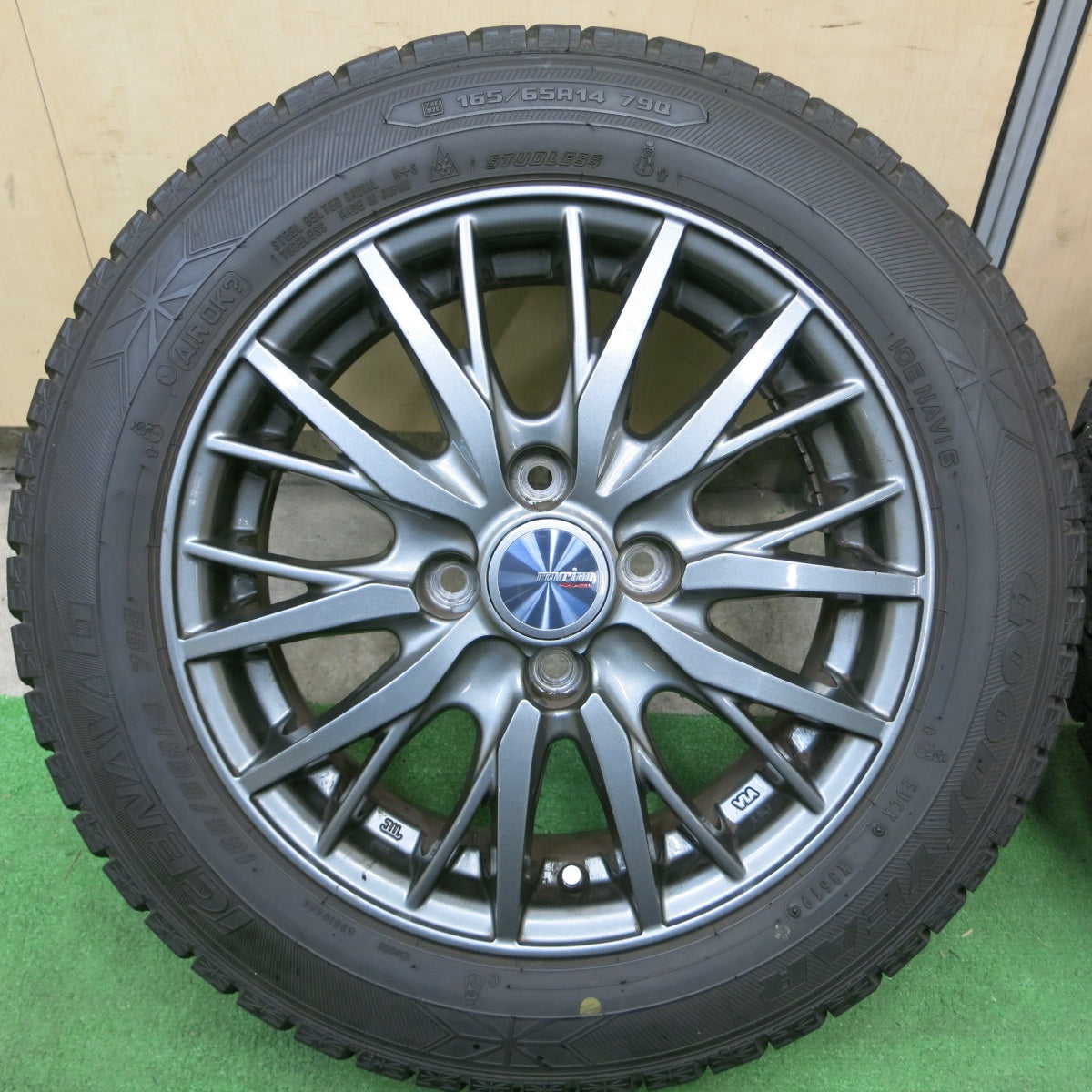 バリ溝！9.5分★スタッドレス 165/65R14 グッドイヤー アイスナビ6 ravrion RM01 ラブリオン 14インチ PCD100/4H★5050202TTス