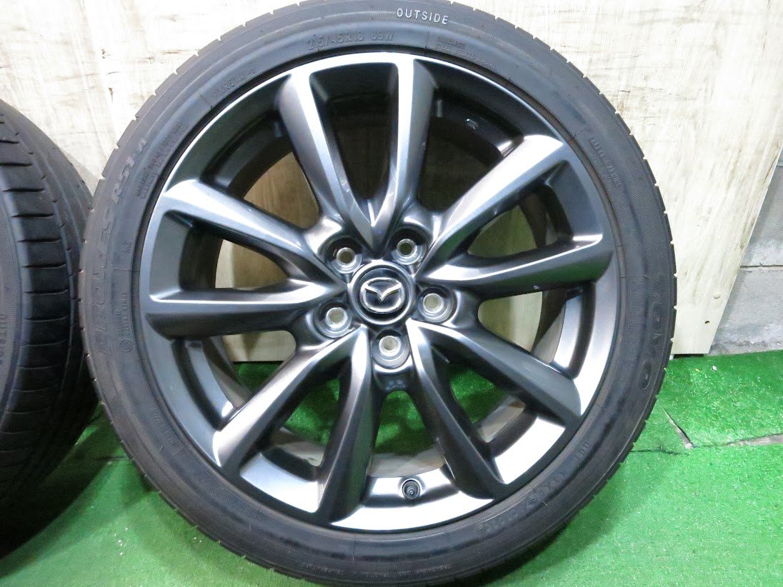 *送料無料* バリ溝！20年！キレイ！9.5分★マツダ3 純正 215/45R18 トーヨー プロクセス R51A 18インチ PCD114.3/5H★3011109Hノ
