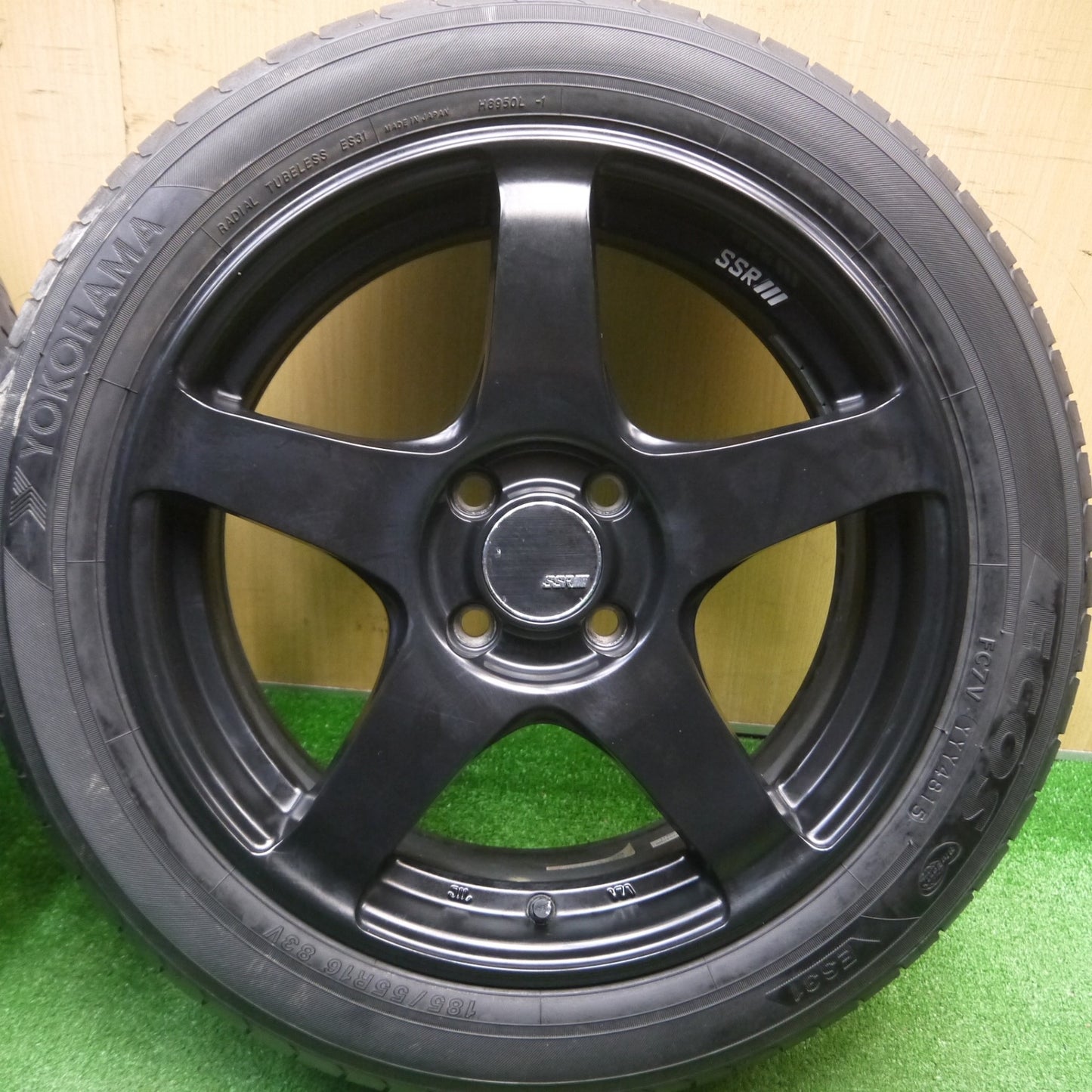[送料無料] バリ溝！8.5分★SSR GTV01 185/55R16 ヨコハマ エコス ES31 16インチ PCD100/4H★4121805Hノ