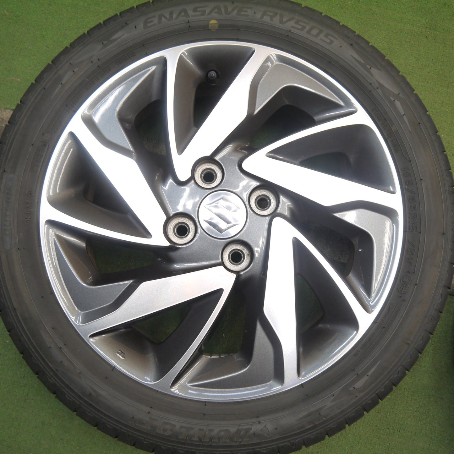 4本価格！23年★スズキ スペーシア カスタム 純正 165/55R15 ダンロップ エナセーブ RV505 15インチ PCD100/4H★5092905Hノ