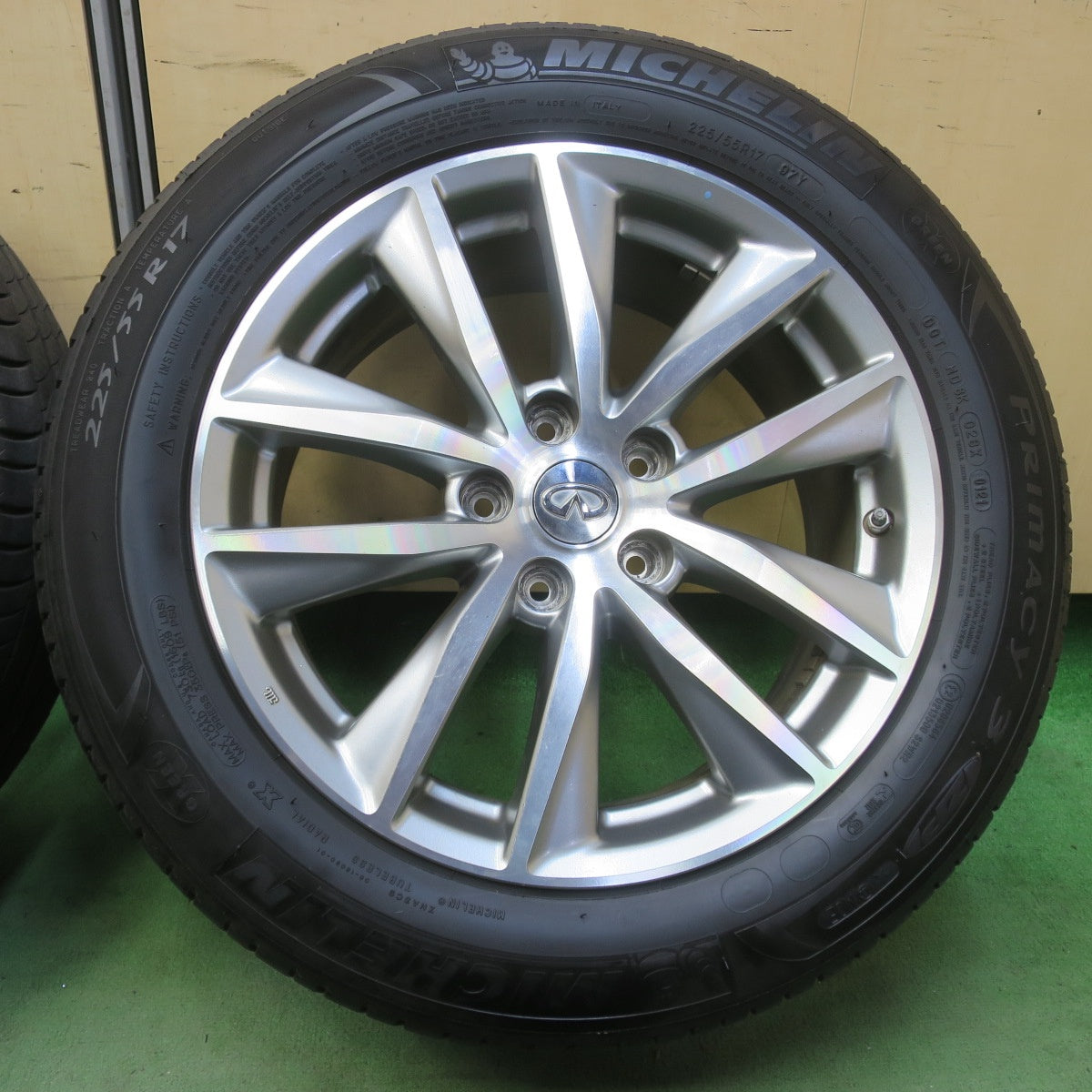 センサー付！バリ溝！9分★日産 V37 スカイライン インフィニティ Q50 純正 225/55R17 ミシュラン プライマシー3 ZP MOE ランフラット 17インチ PCD114.3/5H★6051504イノ