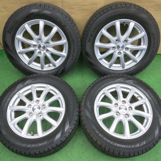 バリ溝！キレイ！9.5分★スタッドレス 215/60R16 ピレリ アイスアシンメトリコ プラス JOKER ジョーカー 16インチ PCD114.3/5H★6021201NKス