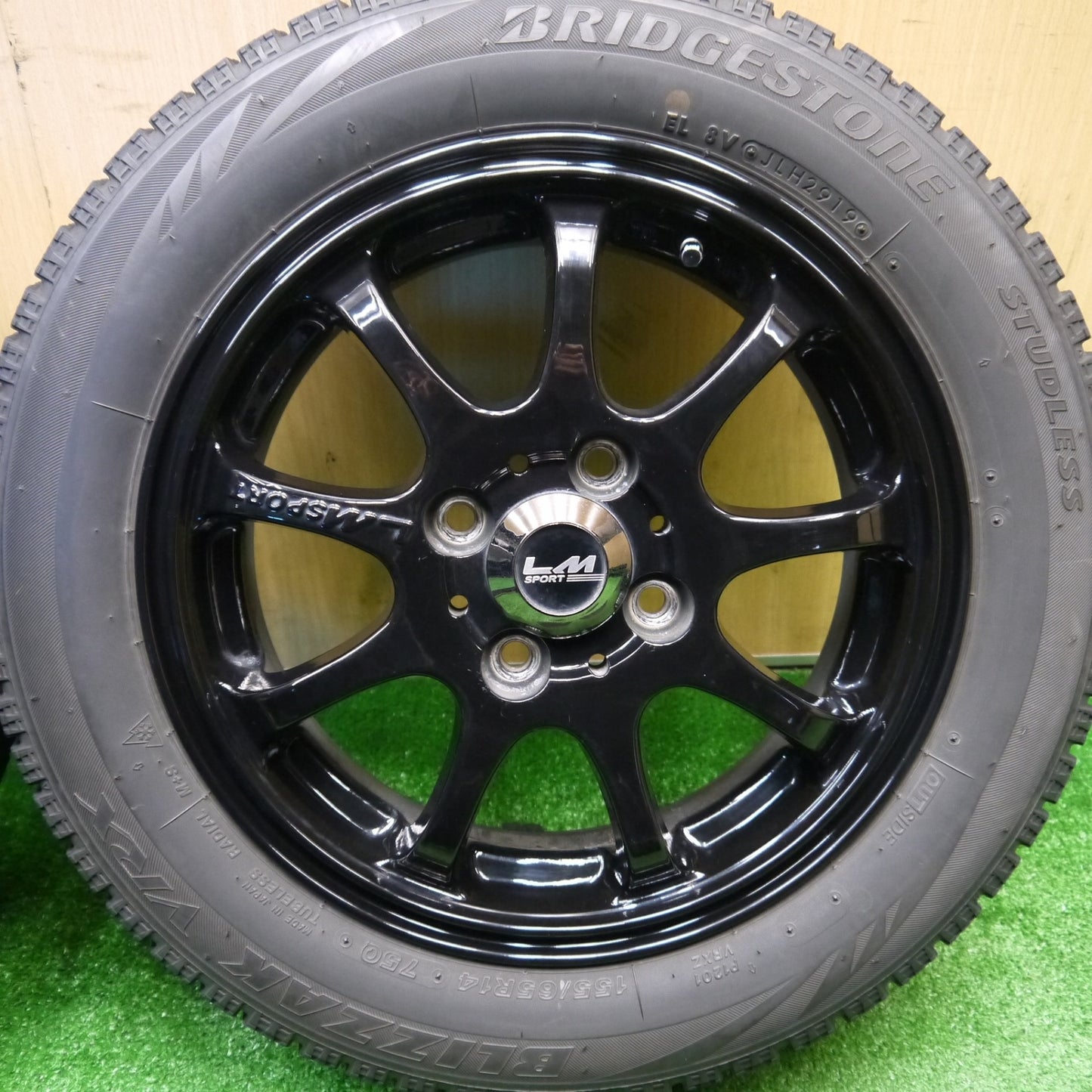 キレイ★スタッドレス 155/65R14 ブリヂストン ブリザック VRX LM SPORT LMスポーツ 14インチ PCD100/4H★5102904Hス