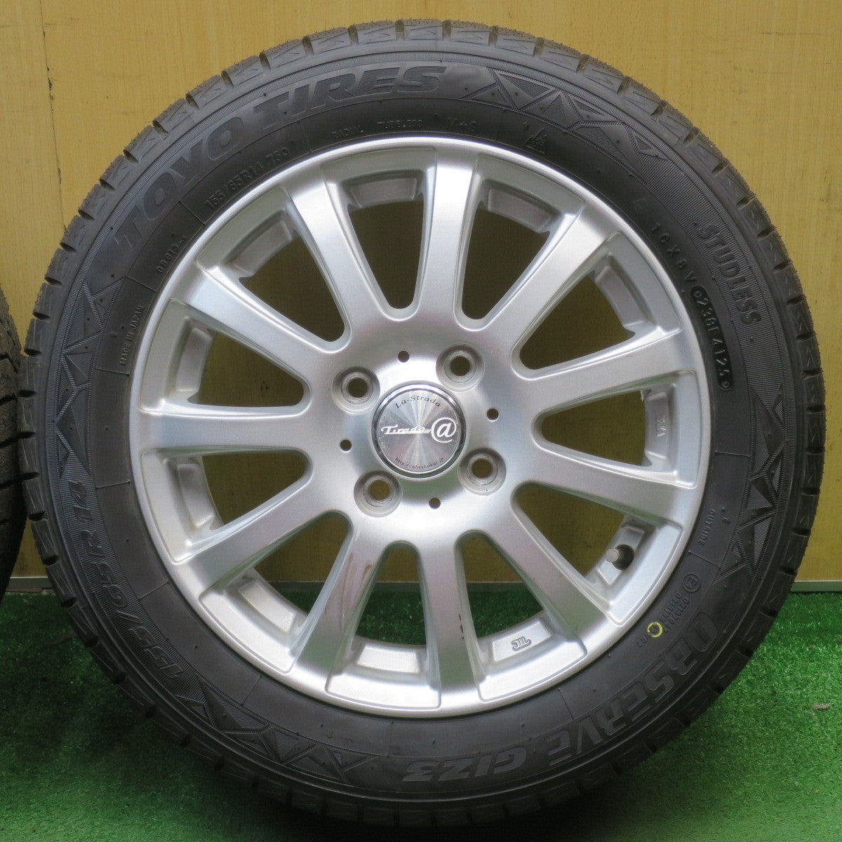 ほぼ未使用！25年◎スタッドレス 155/65R14 トーヨー オブザーブ GIZ3 La-Strada Tirado@ 阿部商会 ラストラーダ ティラード 14インチ PCD100/4H◎6072704NJス