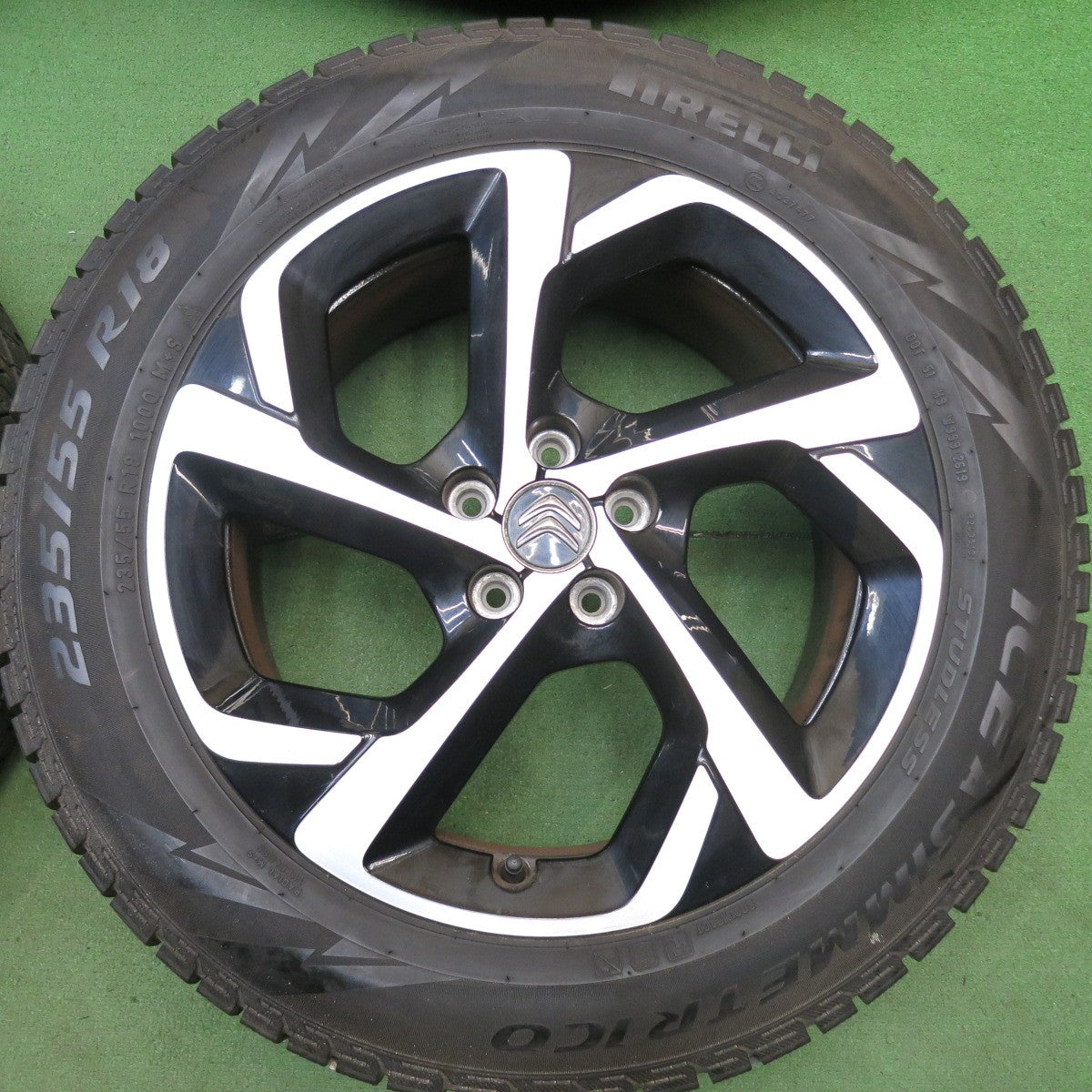 バリ溝！8.5分◎シトロエン C5 エアクロス 純正 235/55R18 スタッドレス ピレリ アイスアシンメトリコ 18インチ PCD108/5H◎6071905HAス