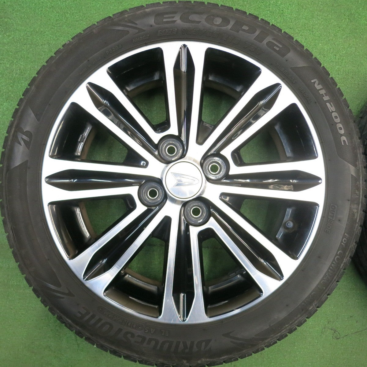 バリ溝！22年！8.5分★ダイハツ LA600S タント カスタム 純正 165/55R15 ブリヂストン エコピア NH200C 15インチ PCD100/4H★6022312HAノ