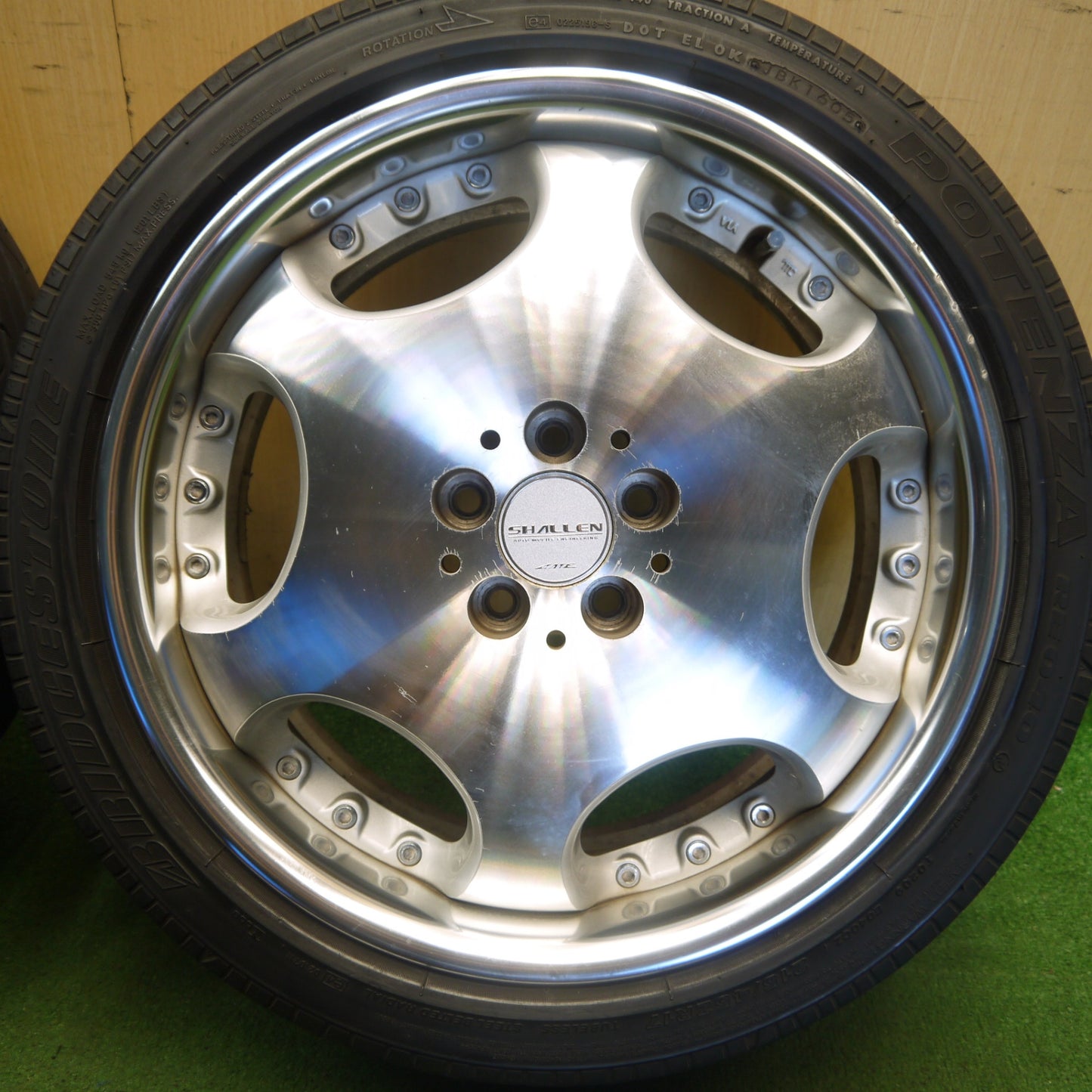 4本価格◎プリウス 86 BRZ 等 SHALLEN LX AME 215/45R17 ブリヂストン ポテンザ RE040 シャレン 17インチ PCD100/5H◎6071010Hノ