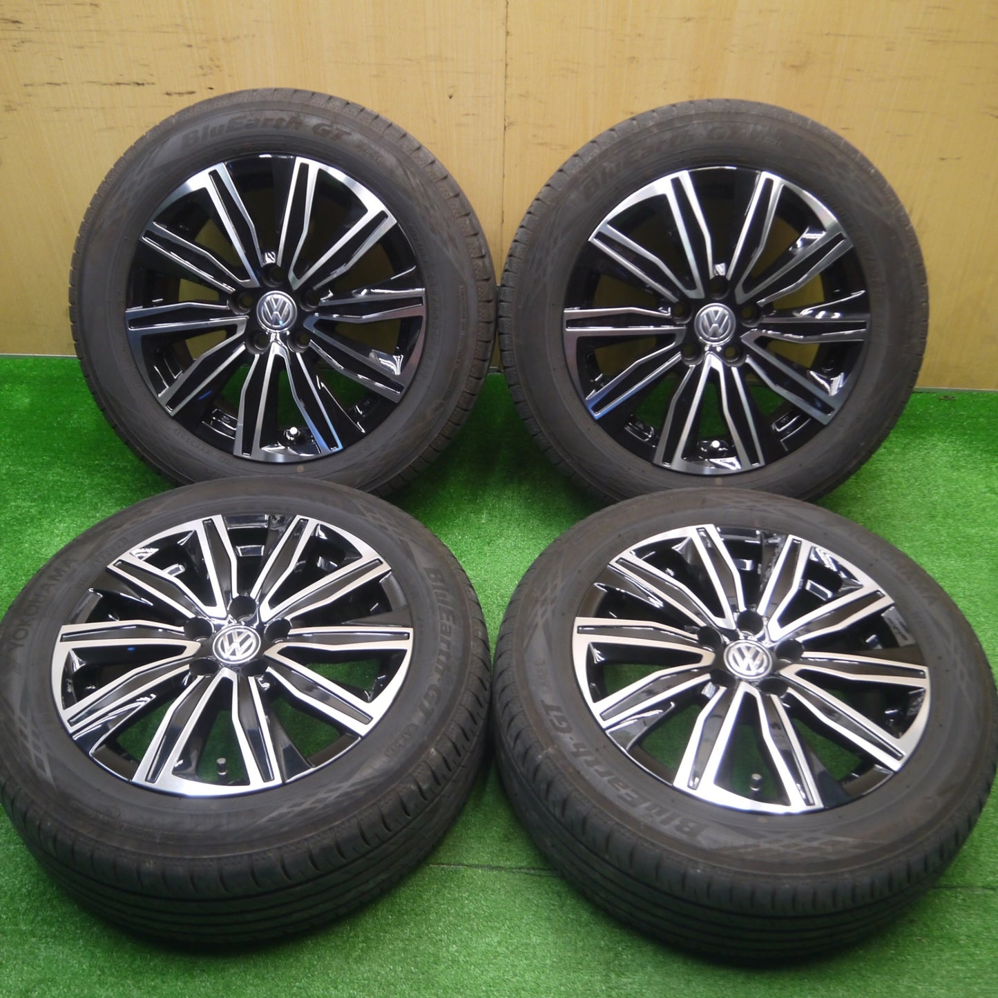 [送料無料] バリ溝！21年！キレイ！9.5分★ワーゲン等 EURO ZWEI FK-10 185/60R15 ヨコハマ BluEarth-GT AE51 ユーロツヴァイ PCD100/5H★4091103Hノ