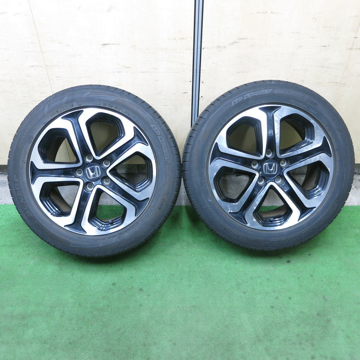 2本価格★ホンダ RU ヴェゼル 純正 215/55R17 ダンロップ SPスポーツマックス 050 17インチ PCD114.3/5H★6010505ナノ