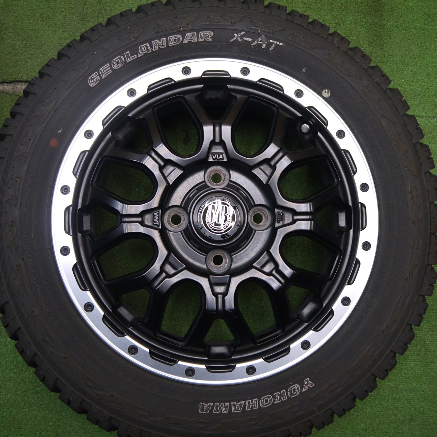 バリ溝！23年！キレイ！8.5分★MB MUD BAHN XR-800M 165/65R14 81/78Q 6PR ヨコハマ ジオランダー X-AT 14インチ マッドバーン アトレー 等 PCD100/4H★5041811Hノ