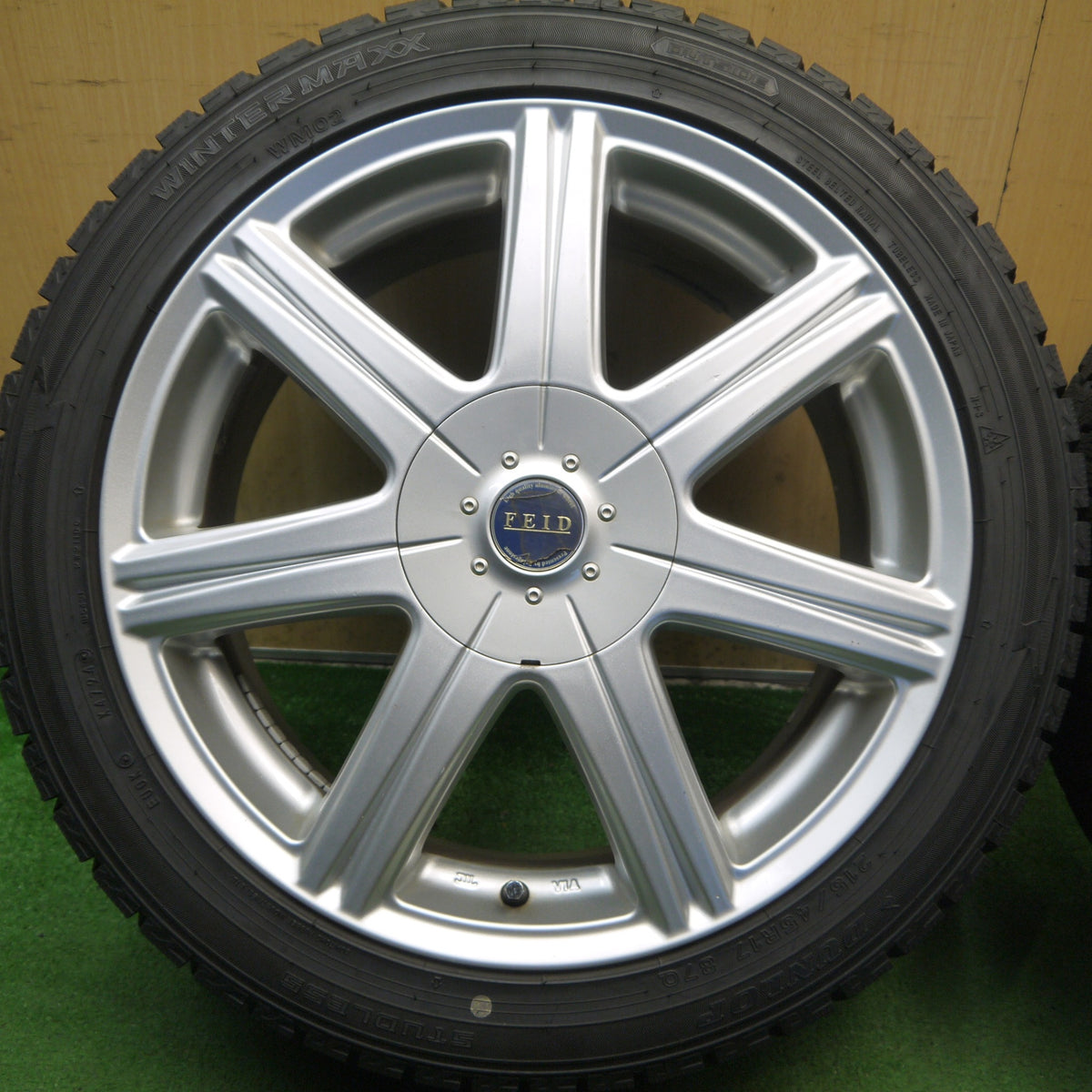 バリ溝！24年！9.5分◎スタッドレス 215/45R17 ダンロップ ウインターマックス WM02 FEID フェイド 17インチ PCD100 114.3/5H マルチ◎6091603Hス