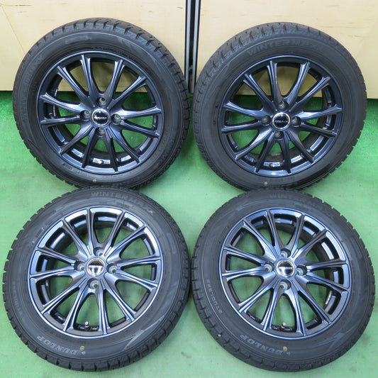 バリ溝！21年！キレイ！9.5分★スタッドレス 185/55R15 ダンロップ ウインターマックス WM02 WAREN ヴァーレン 15インチ PCD100/4H★5041204イス