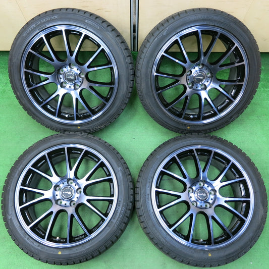 *送料無料* バリ溝！キレイ！9.5分★スタッドレス 225/45R18 ダンロップ ウインターマックス WM02 Lofida XM14 18インチ PCD114.3/5H★4050806イス
