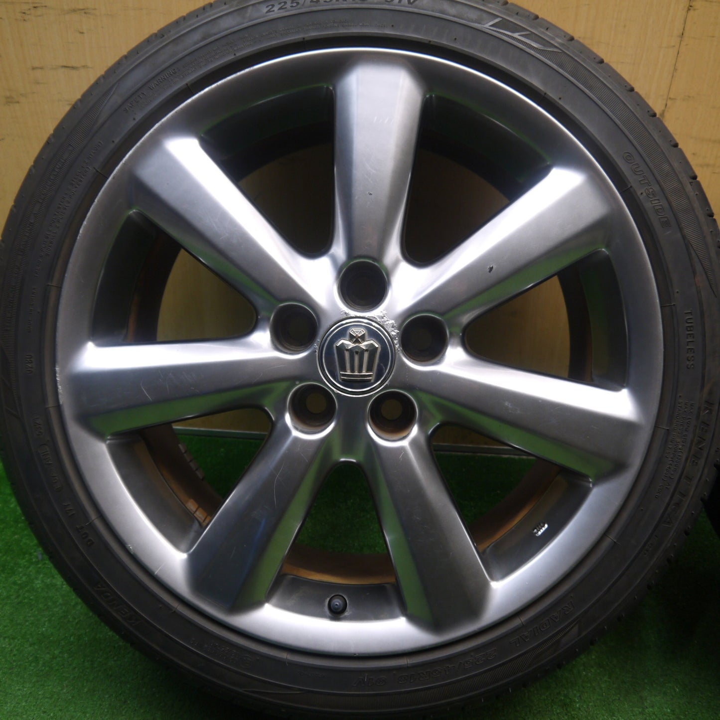 バリ溝！9.5分！2本★トヨタ 180系 クラウン アスリート 純正 225/45R18 ケンダ KENETICA ECO 18インチ PCD114.3/5H★6022703Hノ