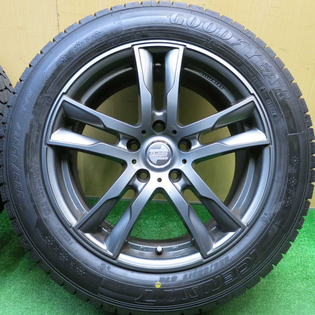 ほぼ未使用！24年！キレイ★BMW 等 KELLENERS Sport 225/55R17 スタッドレス グッドイヤー アイスナビ7 ケレナーズ スポーツ 17インチ PCD112/5H★5120614HAス