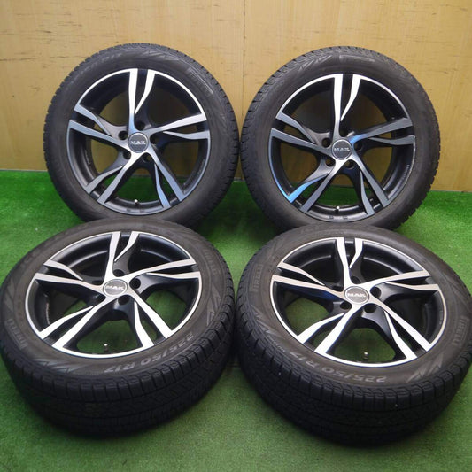 バリ溝！22年！9分★ボルボ 等 MAK STOCKHOLM 225/50R17 スタッドレス ピレリ アイスゼロ アシンメトリコ ストックホルム 17インチ PCD108/5H★5012906Hス