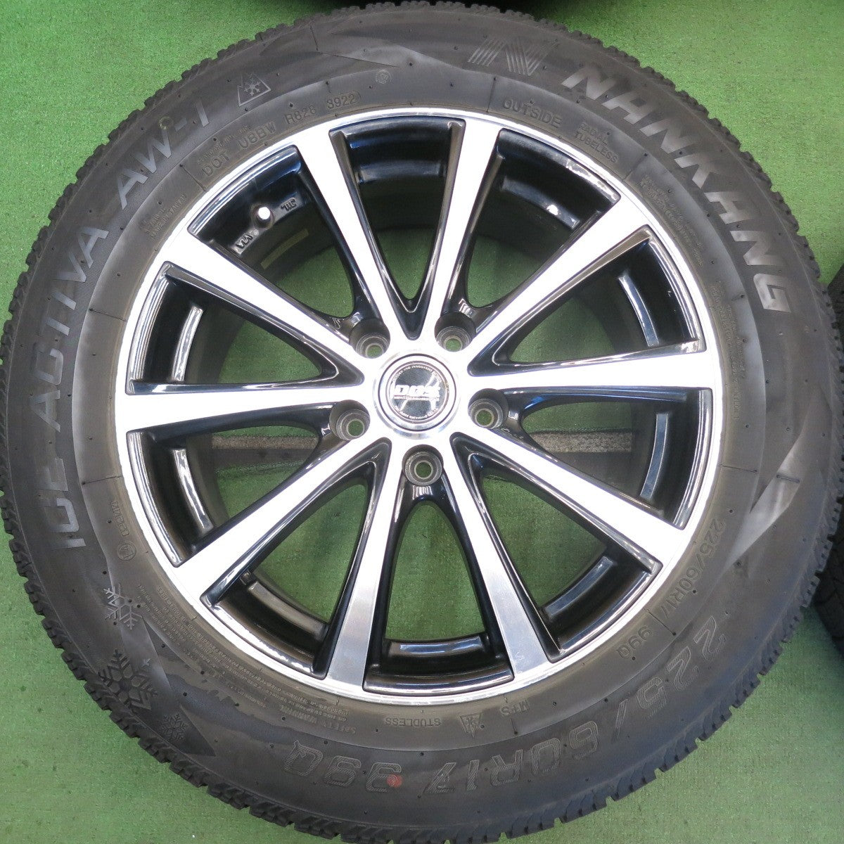 バリ溝！22年！9分◎スタッドレス 225/60R17 ナンカン アイス アクティバ AW-1 D.O.S. DOS 17インチ PCD114.3/5H◎6081408HAス