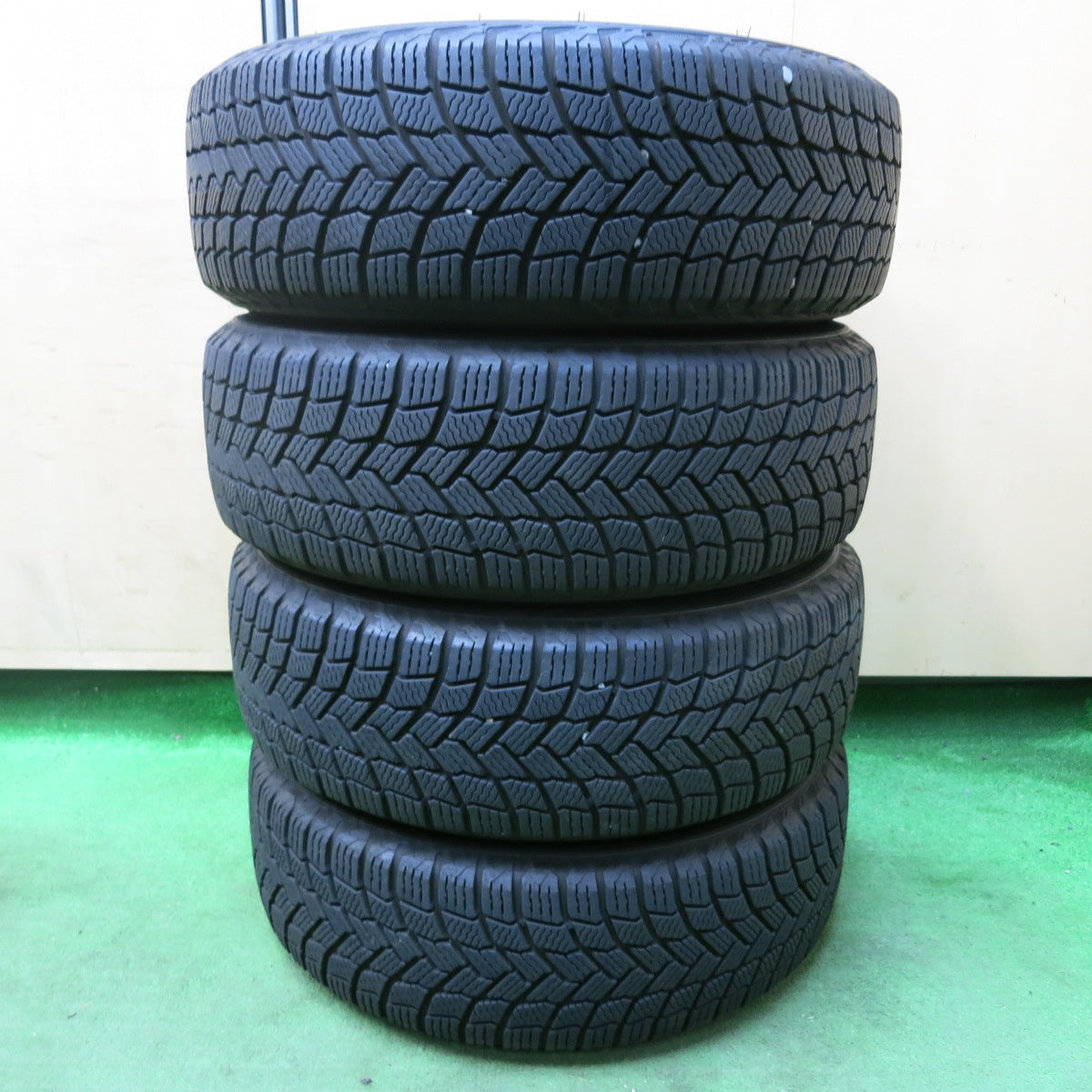 [送料無料] バリ溝！22年！キレイ！9.5分★プリウス 等 195/65R15 スタッドレス ミシュラン X-ICE SNOW ravrion ラブリオン 15インチ PCD100/5H★4111908SYス