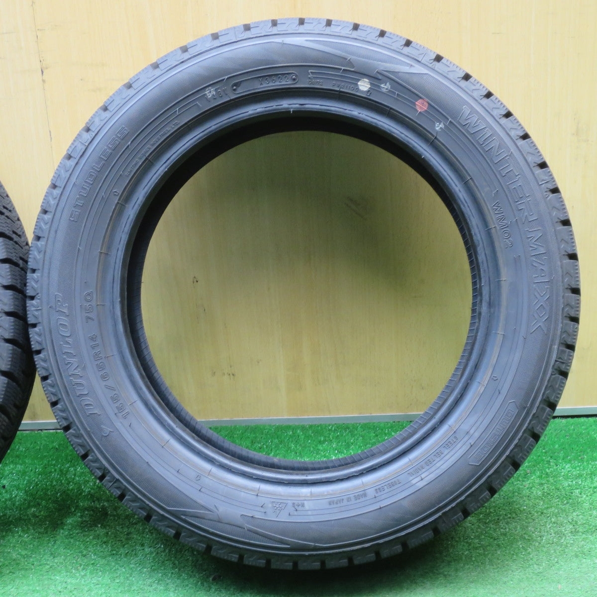 バリ溝！22年！ほぼ10分★スタッドレス 155/65R14 ダンロップ ウインターマックス WM02 タイヤ 14インチ ワゴンR タント N-BOX 等★5121812NJスタ