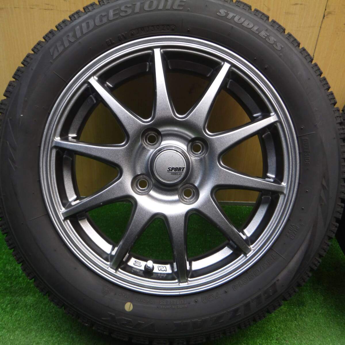 キレイ★スタッドレス 155/65R14 ブリヂストン ブリザック VRX SPORT ABELIA スポルト アベリア PCD100/4H★5012003Hス