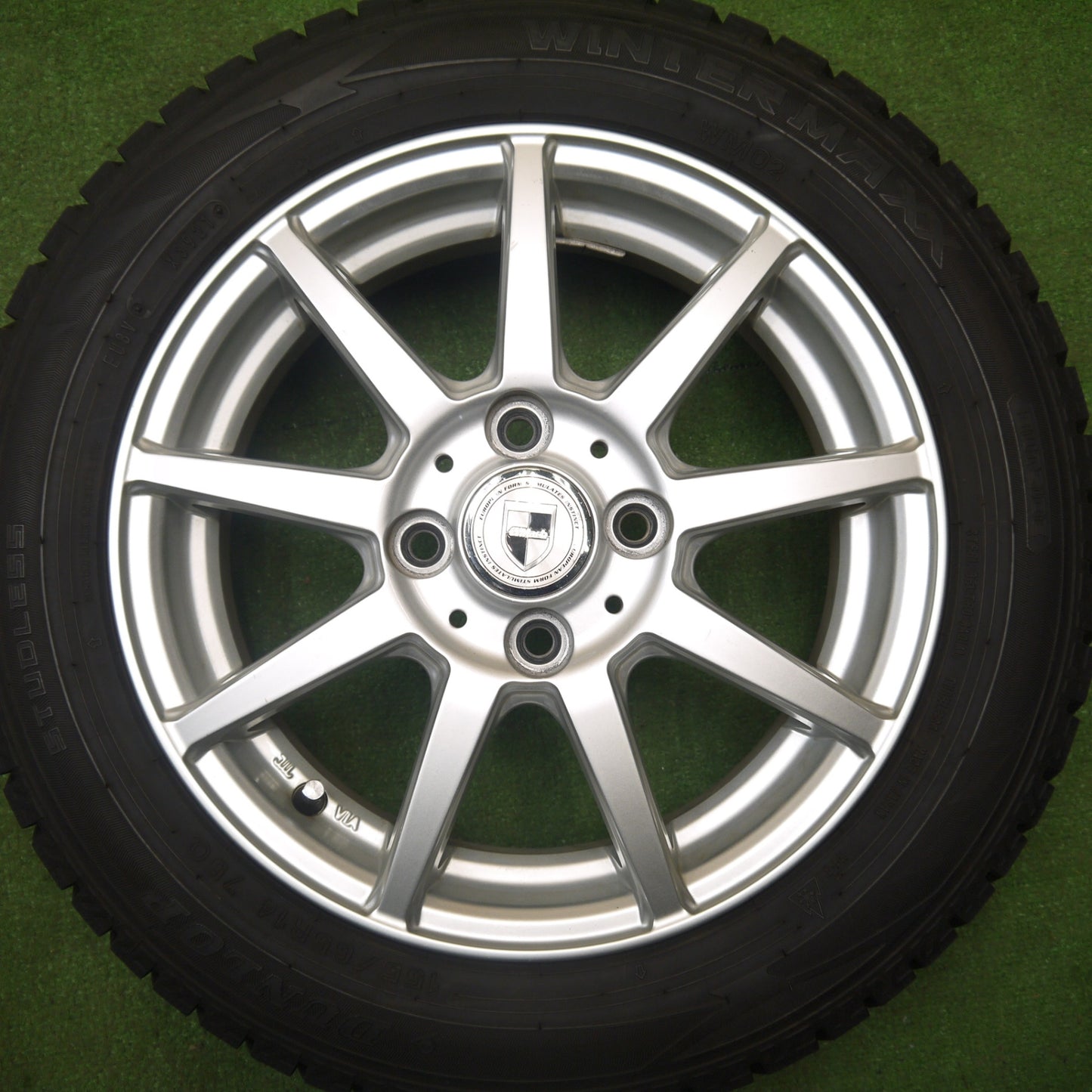 バリ溝！9.5分★スタッドレス 155/65R14 ダンロップ ウインターマックス WM02 GMach 14インチ PCD100/4H★6010706Hス