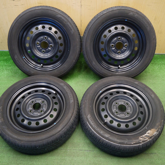 4本価格！23年★155/65R14 ヨコハマ ブルーアース AE01 スチール ホイール 14インチ PCD100/4H★6032702Hノ