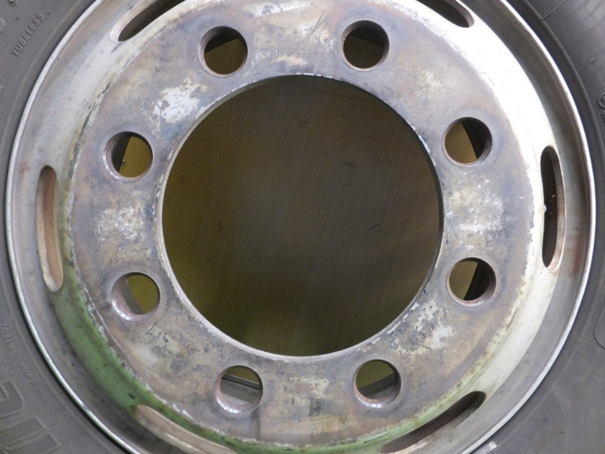 バリ溝！9分★トラック タイヤ 245/70R19.5 136/134J スタッドレス ブリヂストン W910 鉄 ホイール 147-12ESP★1121705ヤス