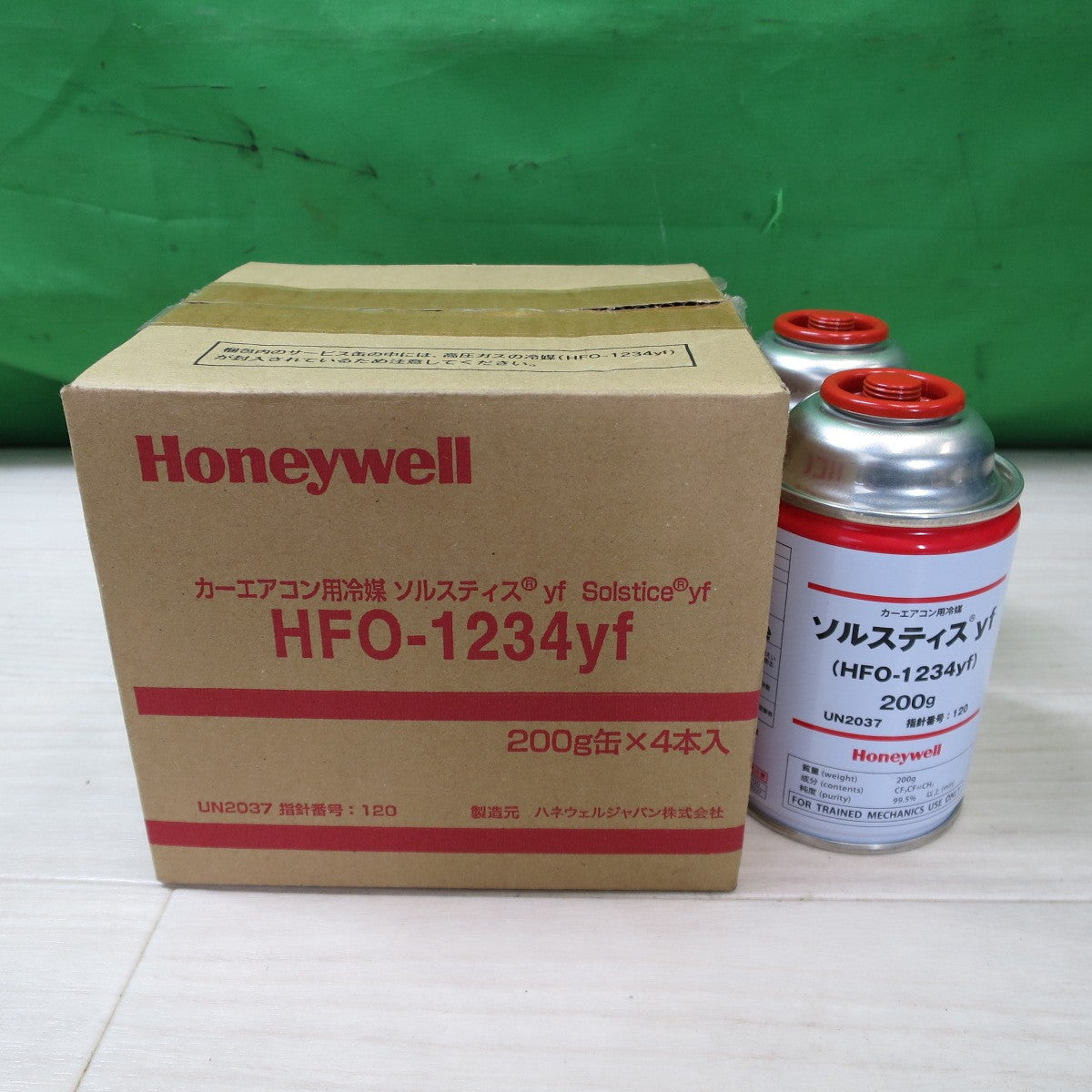 [送料無料] 未使用！6個セット☆Honeywell カー エアコン 用 冷媒 ソルスティス HFO-1234yf 200g缶 クーラー ガス ハネウェル☆