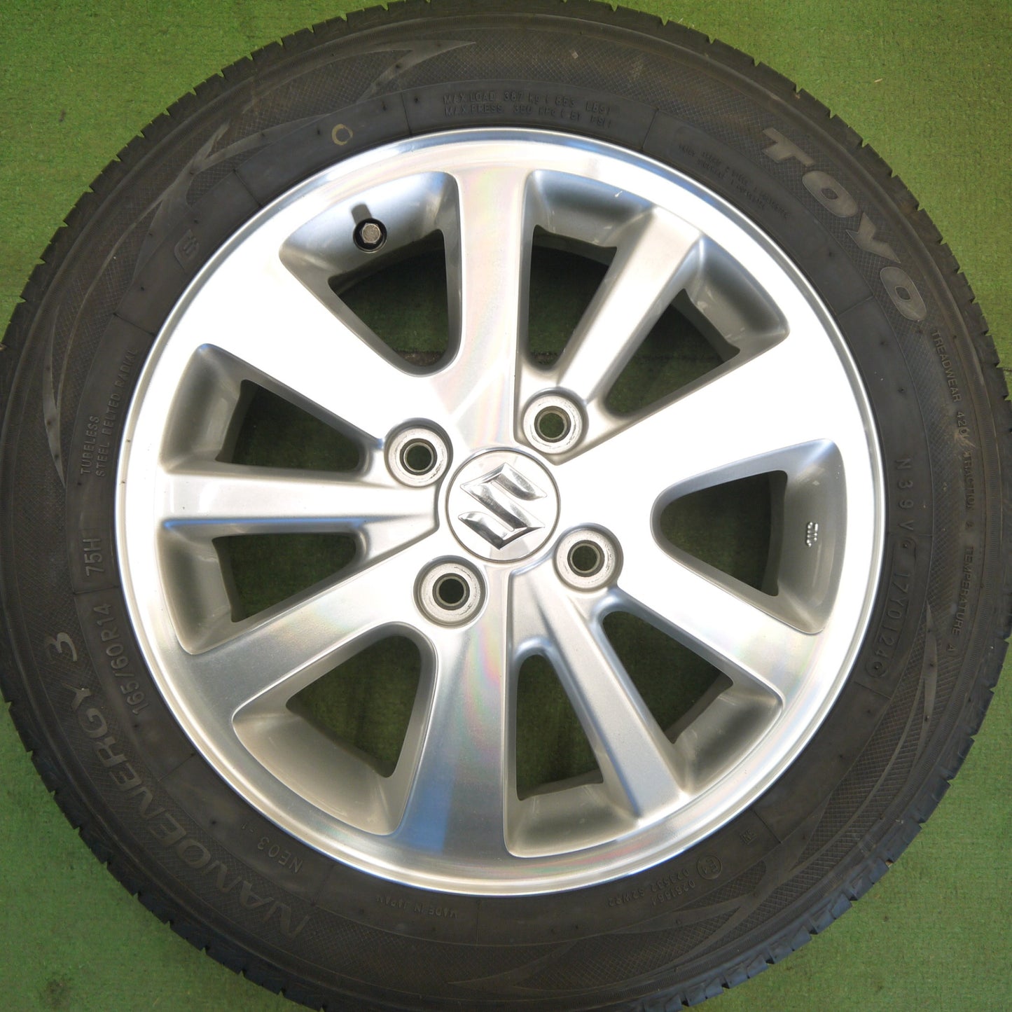 4本価格！24年★スズキ エブリィ ワゴン 純正 165/60R14 トーヨー ナノエナジー3 14インチ PCD100/4H★6051303Hノ