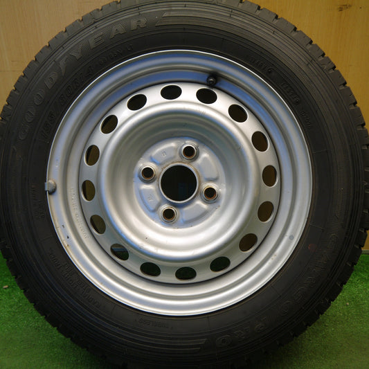 バリ溝！24年！キレイ！9.5分！1本★155/80R14 88/86N グッドイヤー CARGO PRO スチール ホイール カーゴ プロ 14インチ PCD100/4H★6032405Hノ