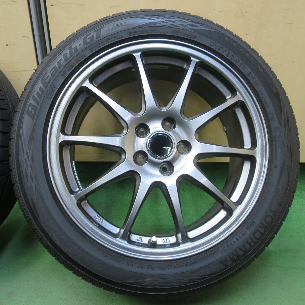 バリ溝！25年！キレイ！ほぼ10分★レガシィ 等 215/50R17 ヨコハマ BluEarth-GT AE51 ZACK JP-202 MONZA ザック モンツァ 17インチ ブルーアース PCD100/5H★6040404イノ