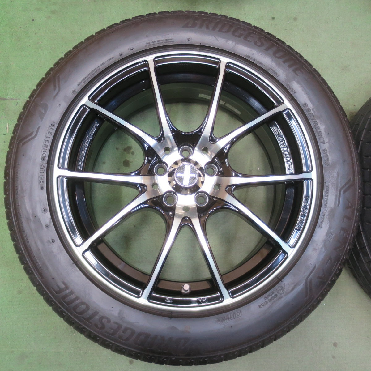 バリ溝！キレイ！9.5分★XV 等 WedsSport SA-10R 225/55R17 ブリヂストン アレンザ 001 ウェッズスポーツ 17インチ PCD100/5H★6051001イノ