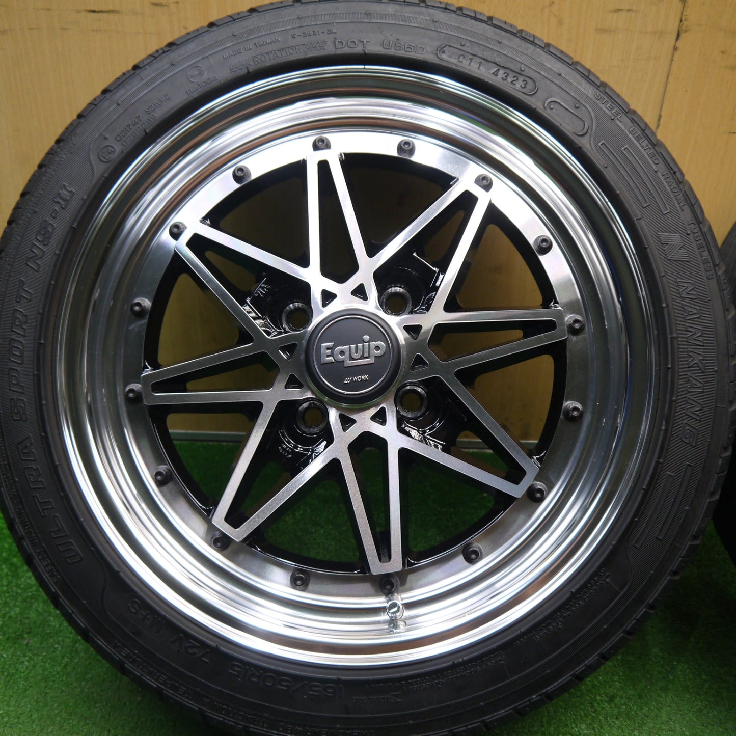 バリ溝！23年！キレイ！9分★WORK Equip EQ3N/N 165/50R15 ナンカン ウルトラ スポーツ NS-2 ワーク エクイップ 15インチ PCD100/4H★6030306Hノ