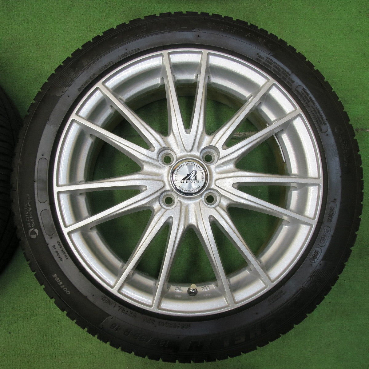 [送料無料] バリ溝！24年！キレイ！9.5分★185/55R16 ミシュラン エナジーセイバー4 AZ SPORTS AZスポーツ 16インチ PCD100/4H★5011608イノ