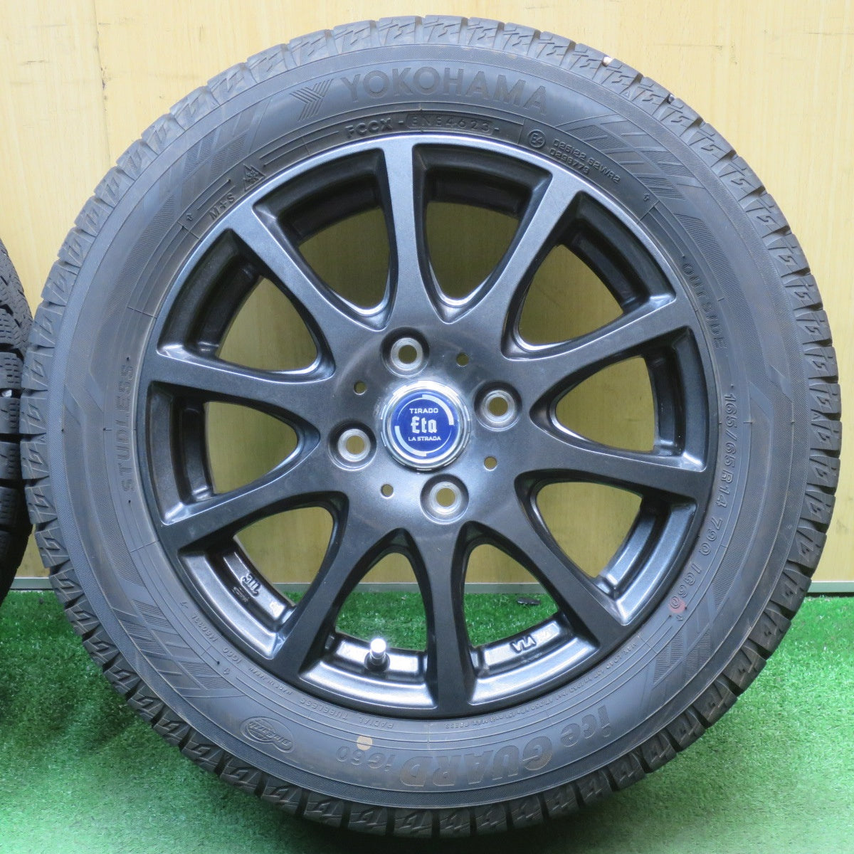 バリ溝！23年！キレイ！9.5分★スタッドレス 165/65R14 ヨコハマ アイスガード iG60 TIRADO Eta LA STRADA 阿部商会 14インチ ハスラー ソリオ 等 PCD100/4H★6051502NJス