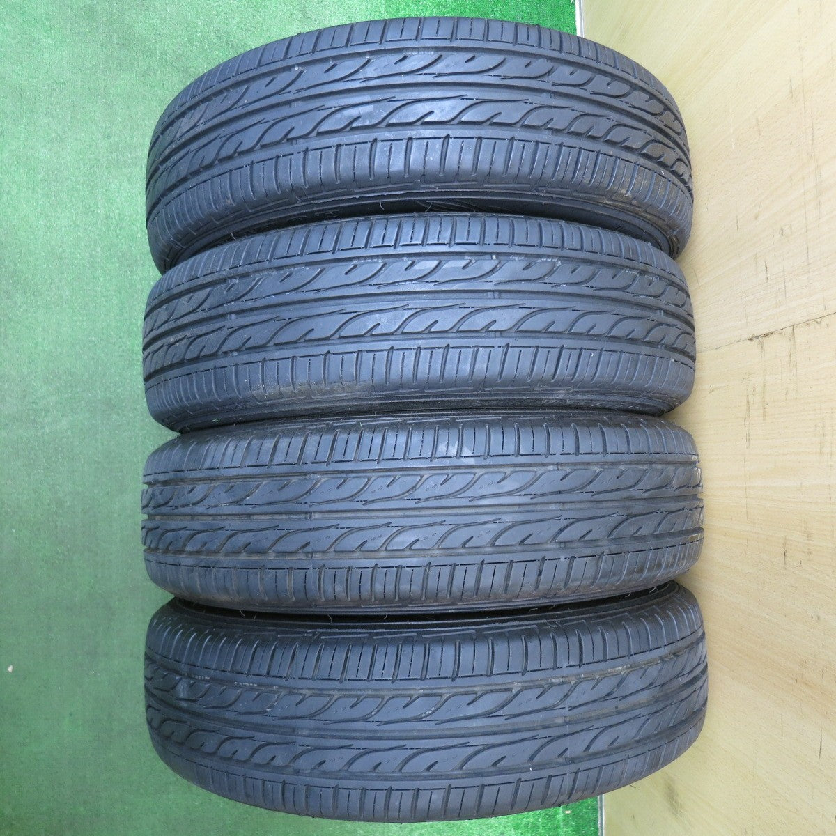 [送料無料] バリ溝！22年！9分★155/65R14 ダンロップ EC202 JOKER ジョーカー 14インチ PCD100/4H★5030701NJノ